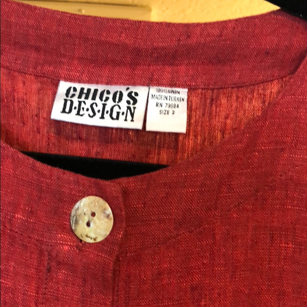 Chico’s Top, burgundy red, size 2 - Picture 2 of 3